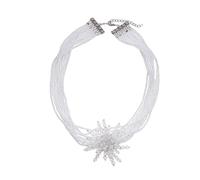 Collier multicouche en cristal avec fleur - Une chaîne de collier unique et exquise, un accessoire rare et audacieux pour les personnes à la mode