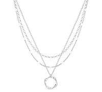 Collier multirang femme pendentif ruban de Möbius alliage zinc 35/40/45 cm | Trois longueurs graduées, alliage zinc galvanisé, symbole d’amour durable, polyvalent et idéal cadeau