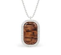 Collier mural en bois marron personnalisé pour femmes, pendentif rectangulaire, bijoux tendance, cadeaux, or, argent