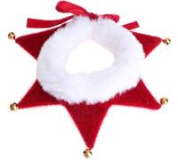 Collier Noel Chien avec 5 Cloches, Écharpe Réglable pour Chat et Chien Accessoires de Vêtements, Cadeau Noel pour Animaux de Compagnie Convient aux Chiens, Chats, Chiots, Chatons (Rouge, M)