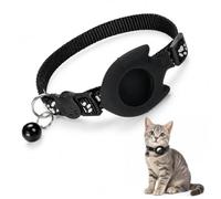Collier Noir réfléchissant pour Chat avec Support et Clochette en Silicone pour Animal Domestique - Réglable et léger - Boucle de sécurité à dégagement Rapide - Accessoire pour garçon et Fille