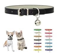 Collier noir XXS pour chien avec clochette - Collier pour chiot avec clochettes pour chat et petit chien - Collier pour petite fille femelle et garçon - Collier pour chiots de tailles XS XS XS