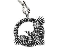 Collier nordique Viking Odin Rune Corbeau pour homme - Collier avec aigle celtique - Collier pour garçon