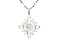 Collier Nœud de Sorcières Nudo De Bruja Celtic Pendant Triquetra Triangle Collier Nœud de Trinité Irlandais Bijoux païens wiccans Cadeaux religieux pour femmes et hommes (argent1)