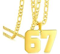 Collier Numéro 67 - Pendentif Numéro Unisexe | Pendentif Funny 67, Collier Unisexe Drôle En Acier Inoxydable, Chaîne De Bijoux Personnalisée Pour L'automne Et L'hiver, Thanksgiving, Fête De Vacances,