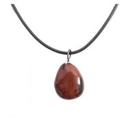 Collier Obsidienne acajou AAA - pendentif pierre roulée + cordon Marron