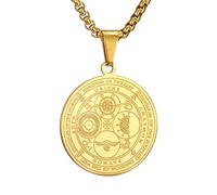 Collier Occulte Talisman des 7 Archanges - Sceau de Magique - Amulette de Protection en INOX Or E