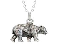 Collier ours en argent sterling 925. Petit animal totem |LK_NLC_03123 | realistic shroom hunter charm. food forager. chef gift. fairytale pendant dainty with 18 inch chain