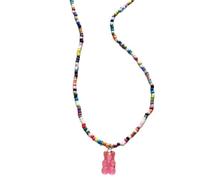 Collier ours ludique avec perles de riz - Collier élégant avec pendentif en forme d'ours - Accessoire de cou élégant pour un usage quotidien - Collier ras du cou tendance unique, taille unique, Comme