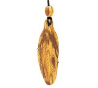 Collier Palo Santo plume petit -- 6 cm