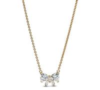 PANDORA Timeless 363508C01-45 Collier avec nœud scintillant en argent sterling avec alliage plaqué or et zircone Taille 45 cm, 45 cm, Argent sterling, Zircone cubique