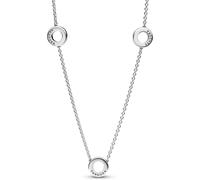 Pandora Collier à chaîne Cercles Pavé Argent 925/1000 Maille ancre Zirconia cubique 50 cm