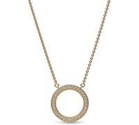 Collier PANDORA avec Pendentif Cercle Pavé et Cœurs Pandora Signature