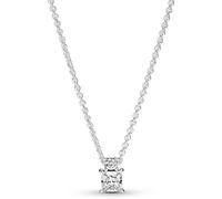 Collier PANDORA avec Pendentif Rond et Carré Scintillant