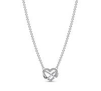 Pandora Collier Moments Cœur Infini, argent sterling, zircones cubiques transparentes