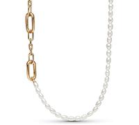 Pandora – Collier ME Link – métal plaqué or 14 carats, perles de culture d'eau douce, 45 cm