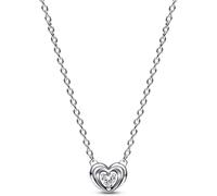 Collier PANDORA Pendentif Cœur Rayonnant et Pierre Flottante