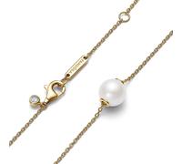 Pandora Collier Timeless – Métal plaqué or 14 carats, perle d’eau douce blanche & zircones