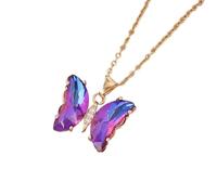 Collier papillon délicat avec zircone, idéal pour les tenues quotidiennes, les rendez-vous et les événements formels, ajoutant un charme individuel pour femme mature, taille unique, Comme décrit