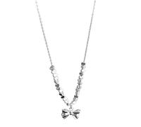 Collier papillon en argent pour femme avec chaîne réglable de 41 à 7 cm, bijoux élégants en alliage avec boîte cadeau bleue et noire, idéal pour une remise de diplôme ou un cadeau d'amitié