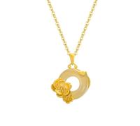 Collier Pendentif 12 Divinités Florales pour Femme En Argent Sterling 925 Plaqué Or Symbole Du Mois De Naissance Collier Gardien pour Femme et Fille Cadeau D'Anniversaire Fleurs De Magnolia De Mar