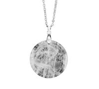 Collier Pendentif Arbre de Vie Disque Rond pour Femmes Hommes|Breloque en Cristal Naturel Avec Chaîne en Argent Reiki Équilibrage Méditation Énergie Perle de Pierre Précieuse Amulette Tour de Co