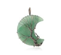 Collier Pendentif Arbre De Vie Enroulé En Fil De Fer Reiki Pendentif Croissant De Lune Cristal Énergétique Bijoux Spirituels Faits À La Main Pierres Précieuses Naturelles Pour Femmes Chaîne En