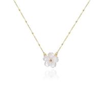 Collier Pendentif Argent Bijoux Hommes Femmes Necklace Collier Fleur Blanche pour Femmes Chaîne Couleur Beaux Accessoires Bijoux Créateurs
