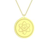 Collier pendentif atomique en acier inoxydable comme symbole de connaissance et de science