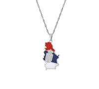 Collier Pendentif Avec Drapeau De La Carte De L'Aigle De Serbie, Collier De Carte Du Pays Avec Chaîne De 50 Cm Pour Hommes Et Femmes, Motif Géométrique Minimaliste, Bijoux Tendance, Blanc, 50 Cm