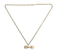 Collier pendentif avec haltères, bijou de mode unisexe, collier vintage avec breloque en forme d’haltère et chaîne hypoallergénique, accessoire de vêtements élégant pour un usage q (chaîne en or)