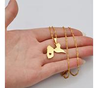 Collier Pendentif Bijoux Carte de la Guadeloupe Pendentifs Colliers pour Femme Bijoux France Carte de la Guadeloupe Coeur et Design Noël Date d'anniversaire Cadeau