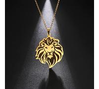 Collier Pendentif Bijoux Collier Pendentif Tête de Lion pour Hommes Femmes Animaux Collier Choker Link Chaîne Bijoux Masculins Cadeau d'anniversaire élégant et Minimaliste