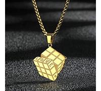 Collier Pendentif Bijoux Pendentif Collier Rubik’s Cube Simple Charm Bijoux pour Hommes Femmes Party Cadeau d'anniversaire élégant et Minimaliste pour la fête des mères