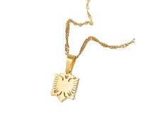 Collier Pendentif Bijoux Petit Mini Albanie Eagle Pendentif Colliers Bijoux Ethnique pour Femmes Filles Noël Date d'anniversaire Cadeau