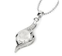 Collier Pendentif Boule De Cristal Naturel, Breloque en Zircon Transparent avec Chaîne De Perles en Argent, Ras Du Cou en Pierres Précieuses Polies pour Femmes Hommes Mandala Creux Cristal Clair