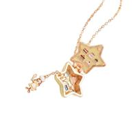 Collier pendentif breloque étoile dorée, conception d ' ouverture à charnière, chaîne réglable de 45 cm, pour occasions quotidiennes, collier à breloques d ' ouverture, pendentif fantaisie, collier