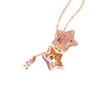 Collier pendentif breloque étoile dorée, conception d ' ouverture à charnière, chaîne réglable de 45 cm, pour occasions quotidiennes, collier à breloques d ' ouverture, pendentif fantaisie, collier