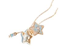 Collier pendentif breloque étoile dorée, conception d ' ouverture à charnière, chaîne réglable de 45 cm, pour occasions quotidiennes, collier à breloques d ' ouverture, pendentif fantaisie, collier