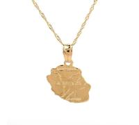 Collier Pendentif Carte De La Réunion Carte Du Pays France Cartes De L'Île De La Réunion Bijoux Contour Vintage Tendance Patriotique Unisexe Région Accessoires, Cadeau De Mariage Géom