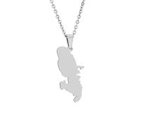 Collier Pendentif Carte De Martinique pour Femmes Hommes Personnalisé Minimaliste Brillant Charme Carte De France Contour Pendentif Chaîne De Chandail Accessoires De Bijoux, BL