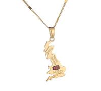 Collier Pendentif Carte Londres Angleterre Drapeau Pendentif Collier pour Hommes Femmes Chaîne Bijoux Patriote Cadeau Bijoux Accessoires Cadeaux