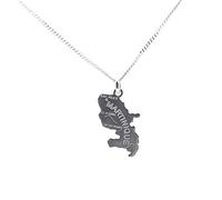 Collier Pendentif carte MARTINIQUE en argent massif 925 neuf avec chaine pour femme 45cm avec ecrin boite pour offrir