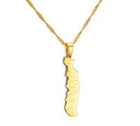 Collier Pendentif Carte Togolaise - Contour Du Pays Du Togo Bijoux Hip-Hop De Style Ethnique, Chaîne Mince De Charme D'Impression De Nom De Ville, Cadeaux Patriotiques Pour Femmes/Filles/Hommes