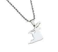 Collier Pendentif Carte - Trinidad And Tobago Carte Pendentif Colliers, Ethnic Hip Hop Country Maps Collier, Cœur Creux Pour Femmes / Hommes Charme Bijoux Chaîne Clavicle Chaîne Pull Chaîne, Arg