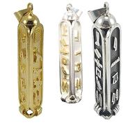 Collier pendentif cartouche personnalisé à 3 faces en argent sterling plaqué or et argent massif oxydé traduit en hiéroglyphes fait à la main en Égypte (Sterling Silver & gold plated symbols)