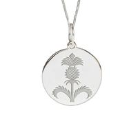 Collier pendentif chardon écossais en argent sterling 925 | LK_NLC_02266 | plated round celtic symbol charm necklace with 18 inch cable chain eternal unity spiritual jewelry gift