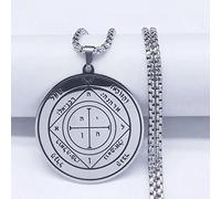 Collier Pendentif Cinquième Pentacle de Saturne Colliers Chaîne Femmes Hommes Argent Couleur Bijoux chaîne Bijoux Cadeaux d'anniversaire pour Femmes Hommes