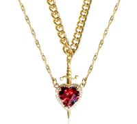 Collier pendentif coeur bijoux amitié ensemble de chaînes romantiques assorties, durable avec fermeture magnétique pour anniversaire, jour de Saint 19,69 pouces, riferimento alla