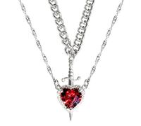 Collier pendentif coeur bijoux amitié ensemble de chaînes romantiques assorties, durable avec fermeture magnétique pour anniversaire, jour de Saint 19,69 pouces, riferimento alla